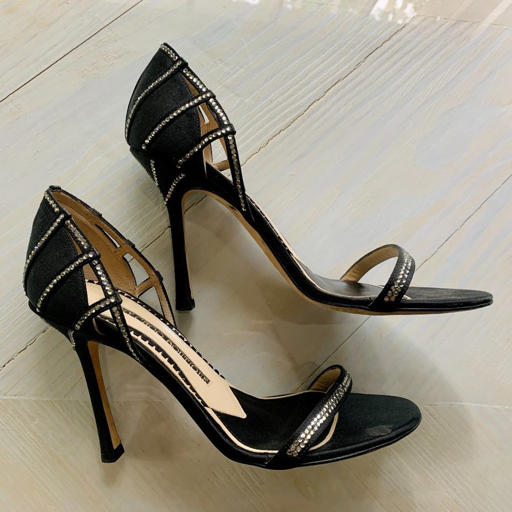 JIMMY CHOO BOUTIQUE Embellished Satin Sandals